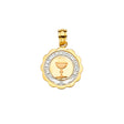 14K Tricolor Gold Primera Communion Pendant