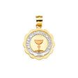 14K Tricolor Gold Primera Communion Pendant