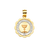 14K Tricolor Gold Primera Communion Pendant