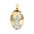 14K Yellow Gold 2Tone Guadalupe Medal Pendant