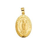 14K Yellow Gold Guadalupe Medal Pendant
