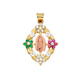 14K Yellow Gold CZ Guadalupe Pendant