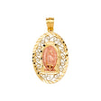 14K Tricolor Gold Guadalupe Pendant