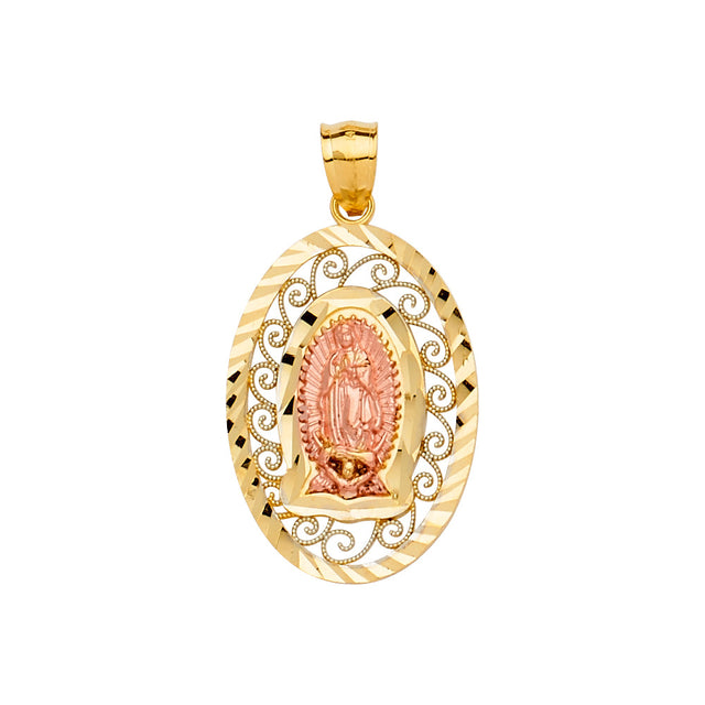 14K Tricolor Gold Guadalupe Pendant