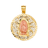 14K Tricolor Gold Guadalupe Pendant