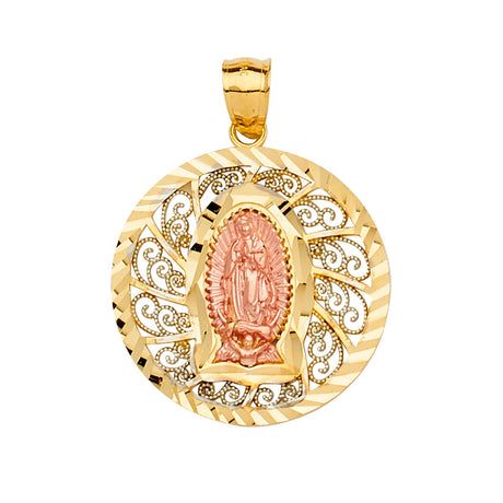 14K Tricolor Gold Guadalupe Pendant