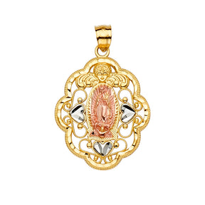14K Tricolor Gold Guadalupe Pendant