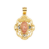 14K Tricolor Gold Guadalupe Pendant