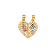 14K Tricolor Gold Guadalupe Cross Pendant