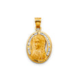 14K Yellow Gold CZ Guadalupe Medal Pendant