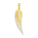 14K Two-Tone Gold Angel Wing Pendant