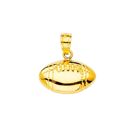 14K Yellow Gold Football Pendant