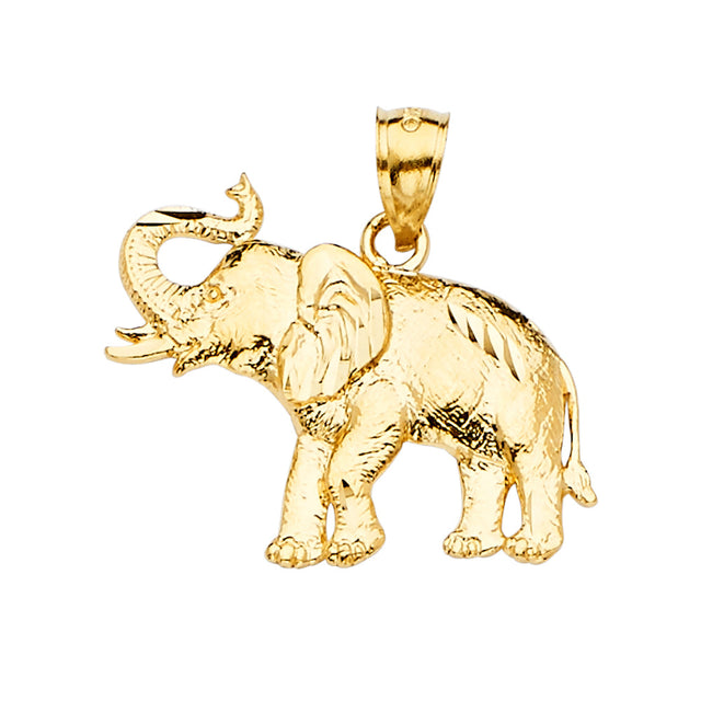 14K Yellow Gold Elephant Pendant