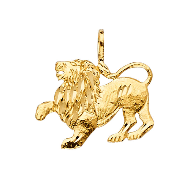 14K Yellow Gold Crouching Lion Pendant