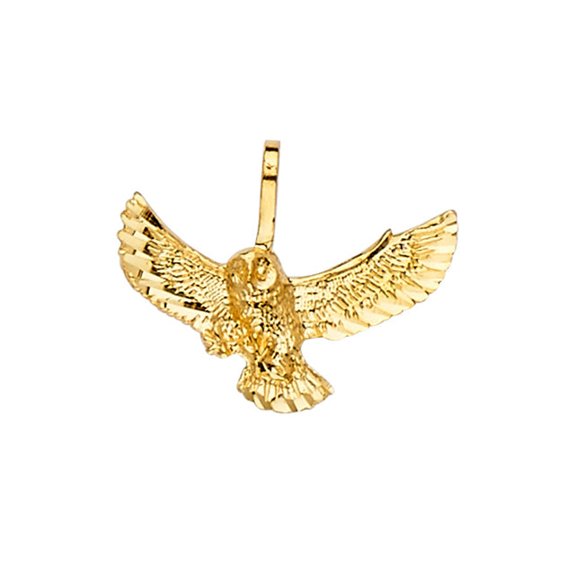 14K Yellow Gold Flying Owl Pendant