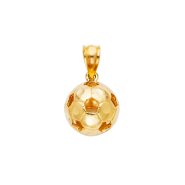 14K Yellow Gold Soccer Ball Pendant