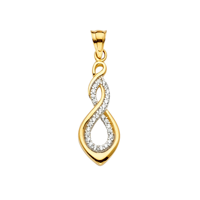 14K Yellow Gold Infinity Pendant