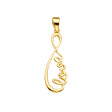 14K Yellow Gold Love Infinity Pendant