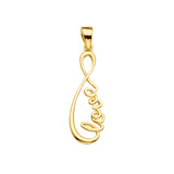 14K Yellow Gold Love Infinity Pendant