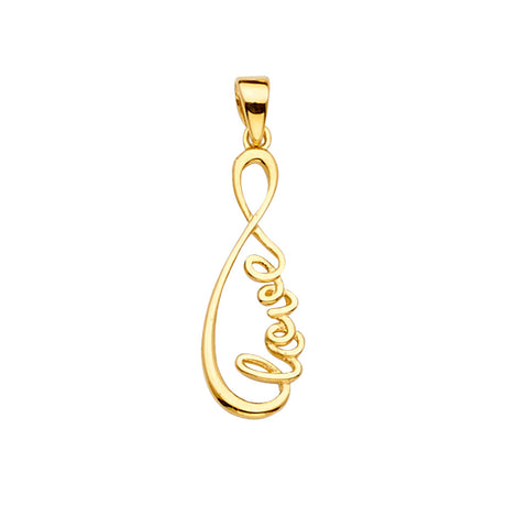 14K Yellow Gold Love Infinity Pendant