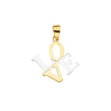 14K Two-Tone Gold Love Pendant