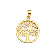 14K Two-Tone Gold Round Openwork Family Tree Pendant