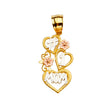 14K Tricolor Gold #1 Mom Pendant