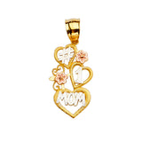 14K Tricolor Gold #1 Mom Pendant