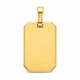 14K Yellow Gold Polished Rectangular Tag Pendant