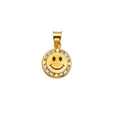 14K Yellow Gold Smiley Face Pendant