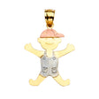 14K Tricolor Gold Boy Pendant
