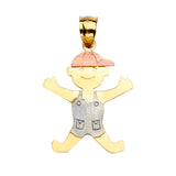 14K Tricolor Gold Boy Pendant