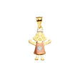 14K Tricolor Gold Little Girl Pendant