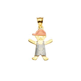 14K Tricolor Gold Little Boy Pendant