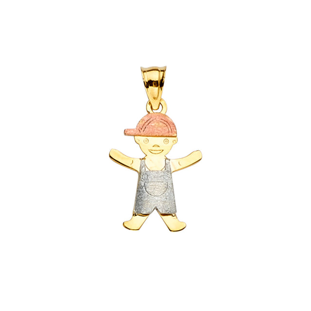 14K Tricolor Gold Little Boy Pendant