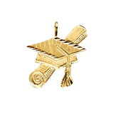 14K Yellow Gold Graduation Cap and Diploma Pendant