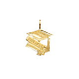 14K Yellow Gold Graduation Diploma Pendant