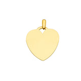 14K Yellow Gold Engravable Heart Pendant