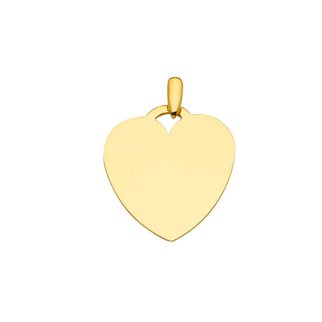 14K Yellow Gold Engravable Heart Pendant