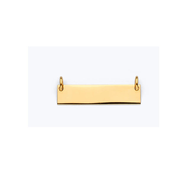 14K Yellow Gold Small Rectangular ID Bar Pendant