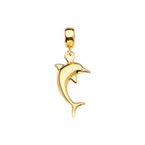14K Yellow Gold Dolphin Charm