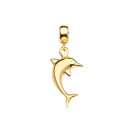 14K Yellow Gold Dolphin Charm