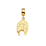 14K Yellow Gold Horse Head Horseshoe Charm