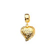 14K Yellow Gold Diamond-Cut Puff Heart Charm