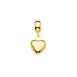 14K Yellow Gold Puff Heart Charm