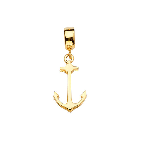 14K Yellow Gold Anchor Charm