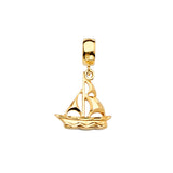 14K Yellow Gold Sailboat Charm