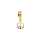 14K Yellow Gold Peace Sign Charm