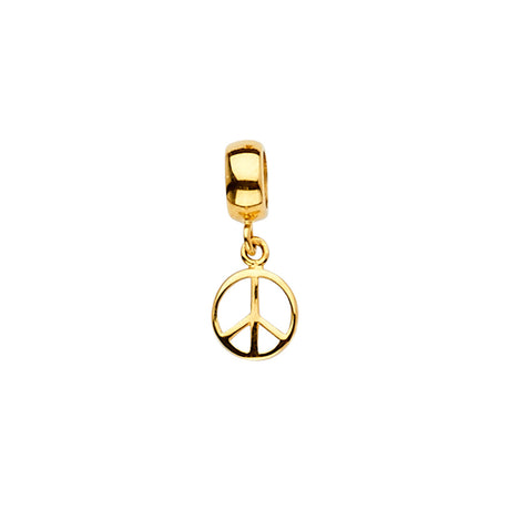 14K Yellow Gold Peace Sign Charm