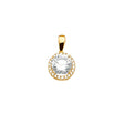 14K Yellow Gold CZ / Set Pendant